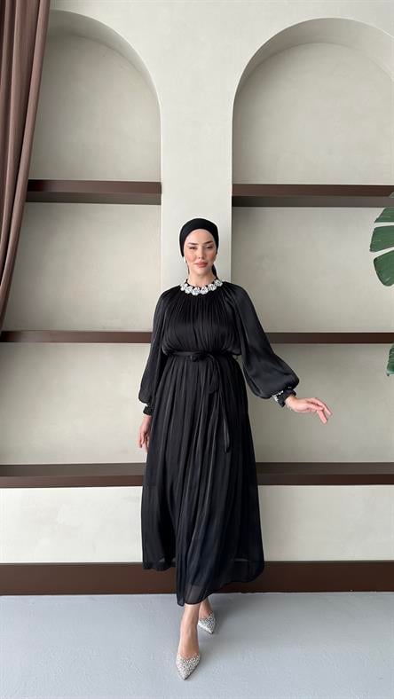 3029 S Abiye Elbise-Siyah