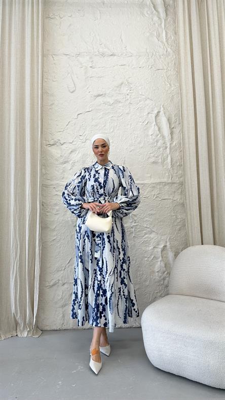 3047 S Bayan Elbise-Mavi