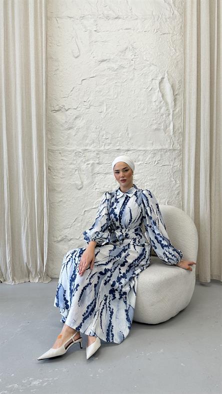 3047 S Bayan Elbise-Mavi