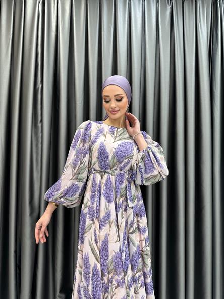 3048 Lavanta Elbise-Lila