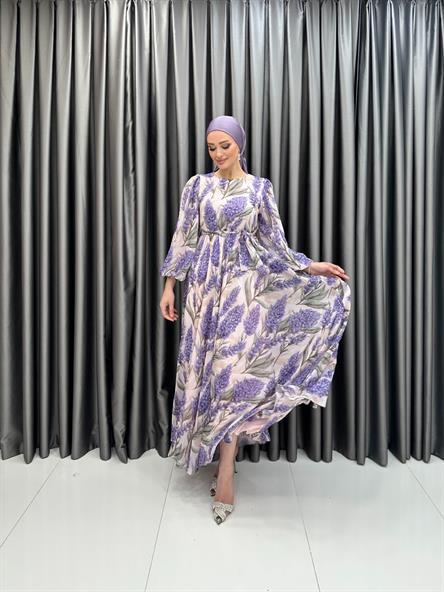 3048 Lavanta Elbise-Lila