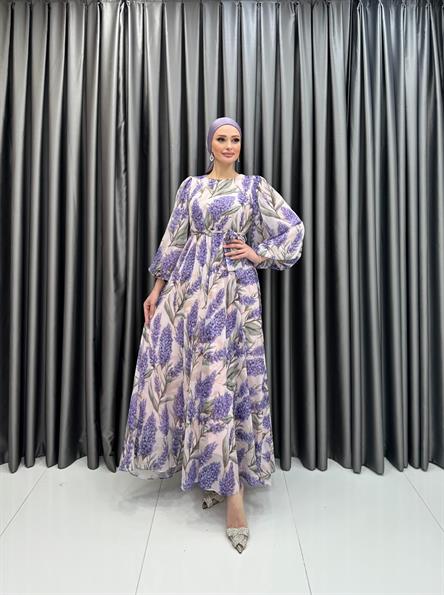 3048 Lavanta Elbise-Lila