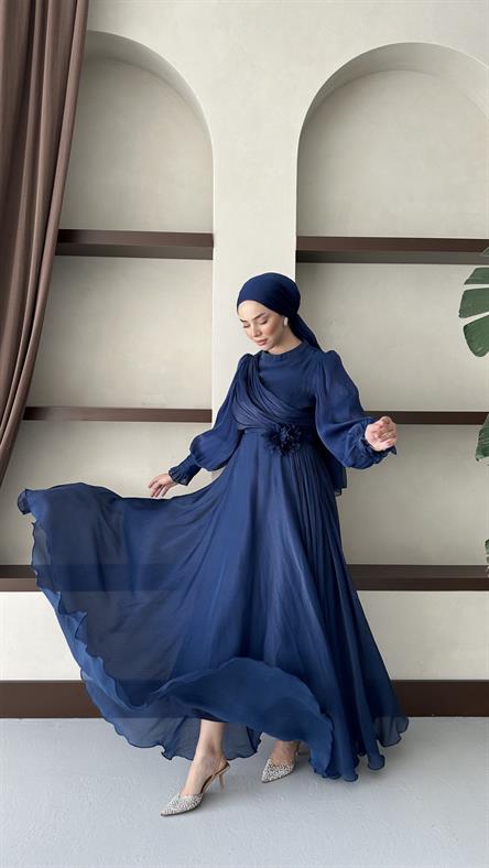 3067 S Abiye Elbise-Lacivert