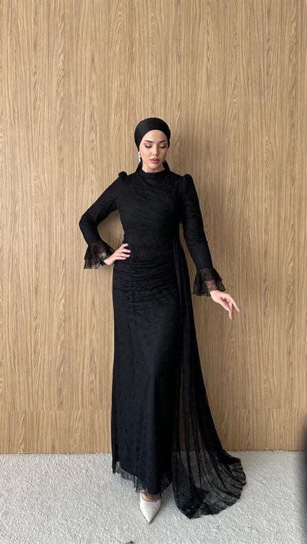 3082 S Lace Abiye-Siyah