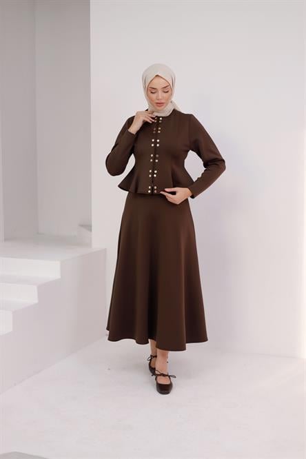 3173 W Bayan Takım-Kahve Rengi