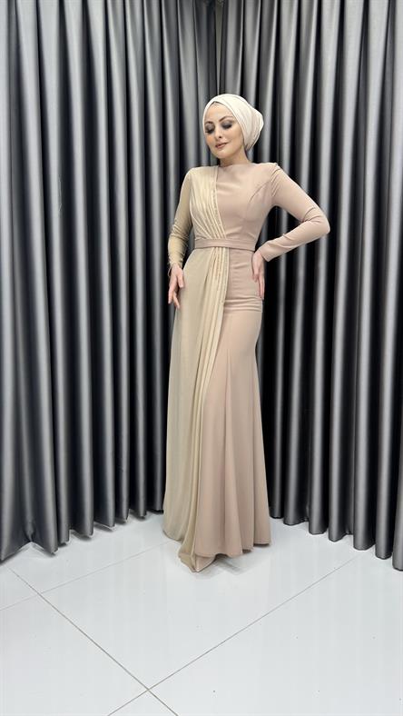 3750 Bayan Abiye Elbise-Taş