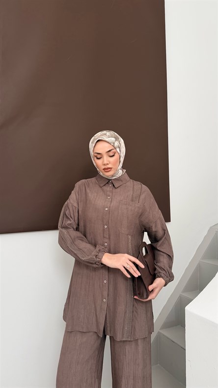 4064 N Rayon Takım-Açık Kahve