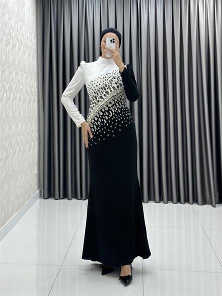 4079 T Zuhal Abiye-Siyah