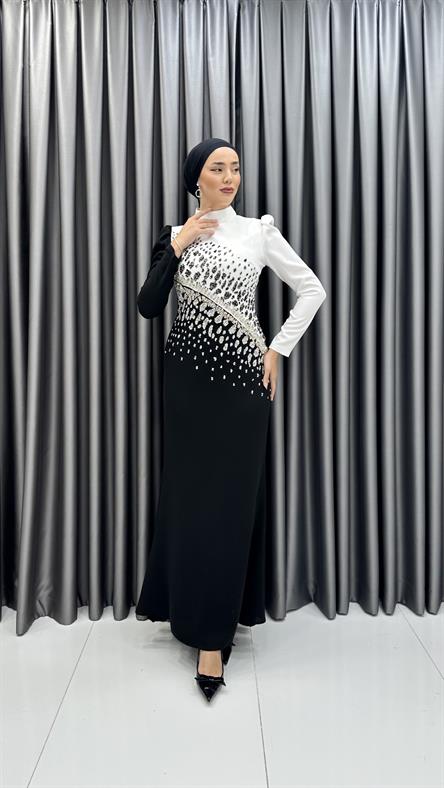 4079 T Zuhal Abiye-Siyah