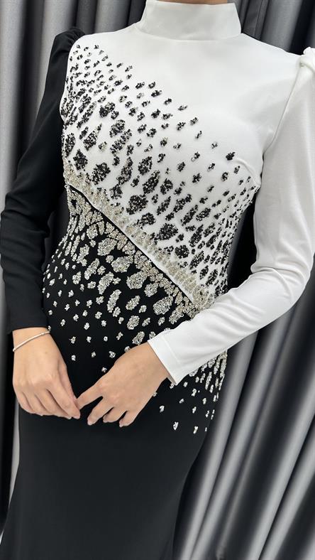 4079 T Zuhal Abiye-Siyah