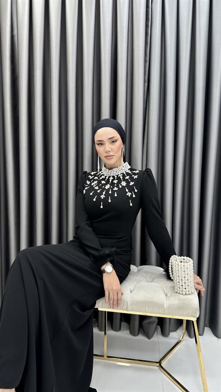 4250 Madrit Abiye-Siyah