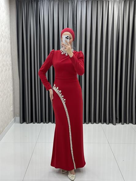 4256 T Avril Abiye-Kırmızı