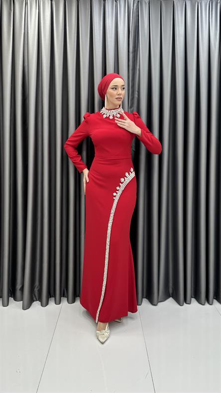 4256 T Avril Abiye-Kırmızı