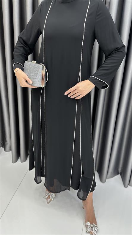 4337 T Abiye Elbise-Siyah