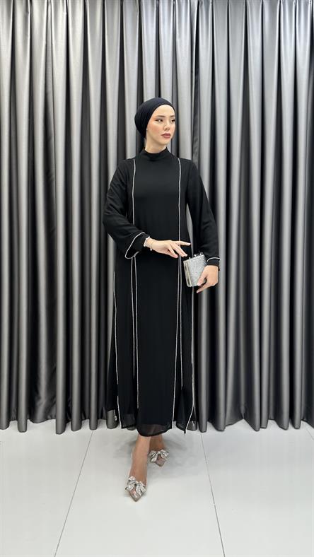 4337 T Abiye Elbise-Siyah