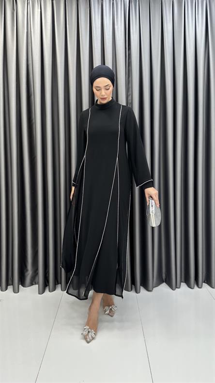 4337 T Abiye Elbise-Siyah