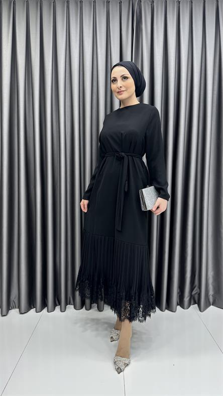 4410 T Abaya Elbise-Siyah