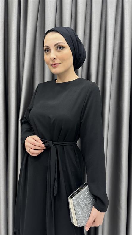 4410 T Abaya Elbise-Siyah