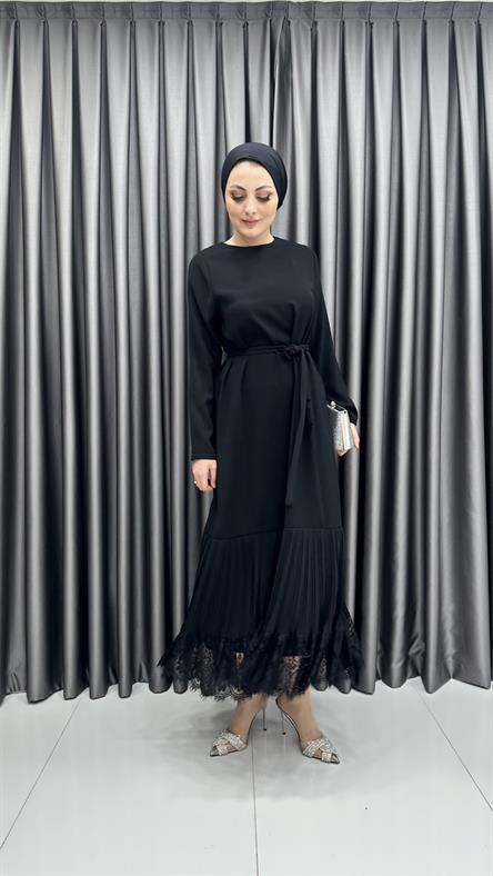 4410 T Abaya Elbise-Siyah