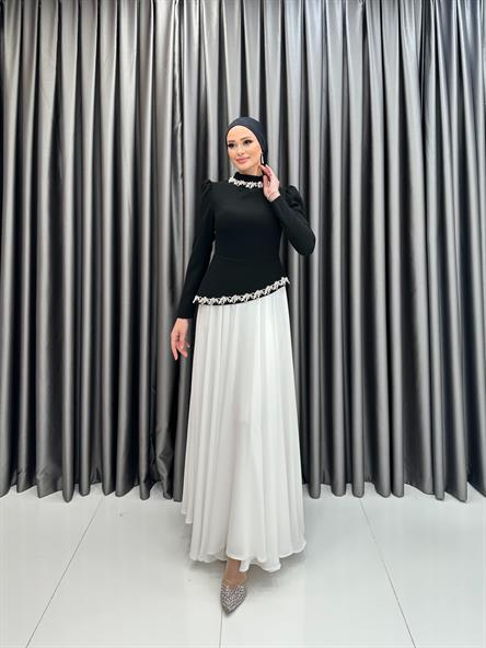 4418 T Queen Abiye-Beyaz