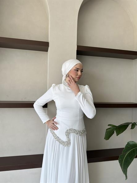 4437 T Pelit Abiye-Beyaz