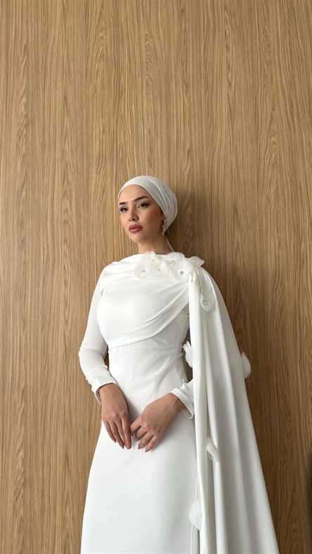 4471 T Moon Abiye-Beyaz