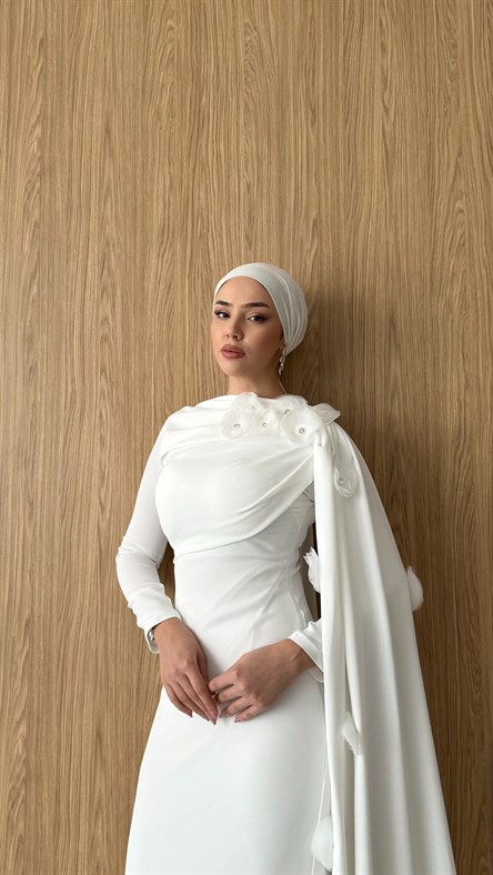 4471 T Moon Abiye-Beyaz