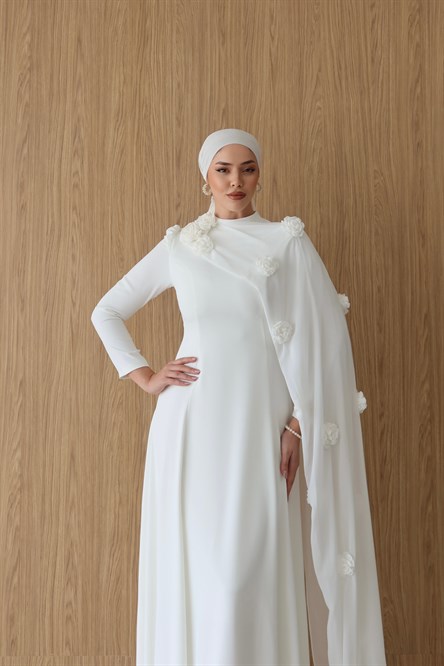 4562 T Feriha Abiye-Beyaz