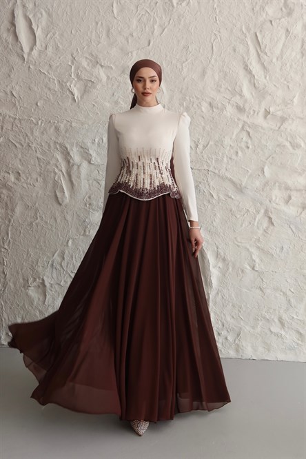 4575 Talu Abiye-Kahve Rengi