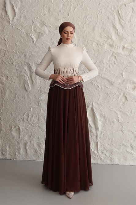 4575 Talu Abiye-Kahve Rengi