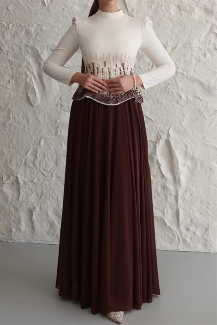 4575 Talu Abiye-Kahve Rengi