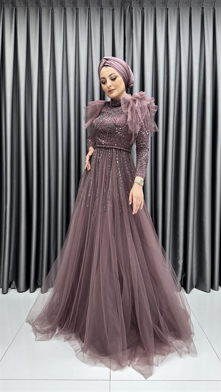 4611 H Abiye Elbise-Gül Rengi