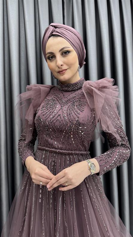 4611 H Abiye Elbise-Gül Rengi