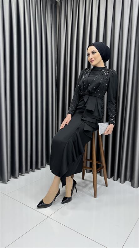 4613 H Abiye Elbise-Siyah