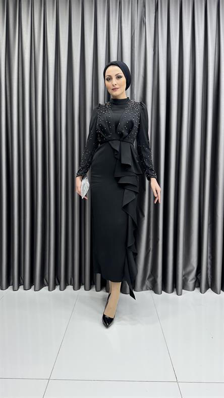4613 H Abiye Elbise-Siyah
