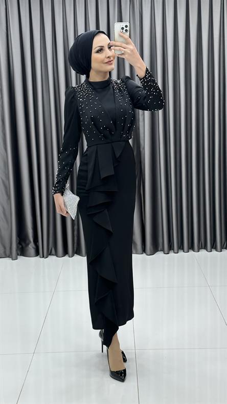 4613 H Abiye Elbise-Siyah