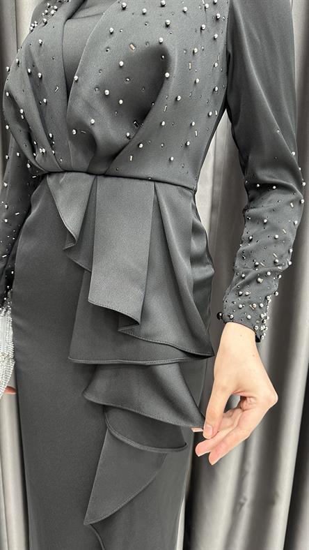 4613 H Abiye Elbise-Siyah