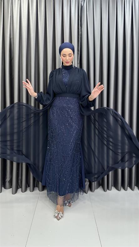 4630 T Abiye Elbise-Lacivert