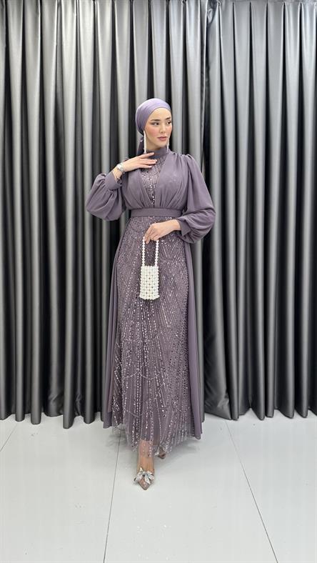 4630 T Abiye Elbise-Lila