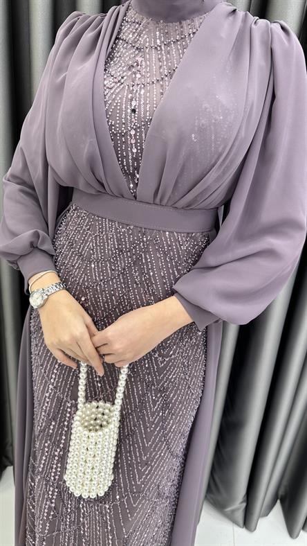 4630 T Abiye Elbise-Lila