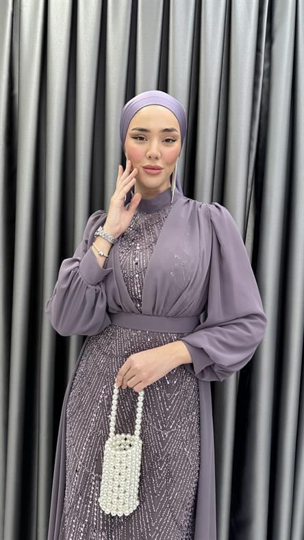 4630 T Abiye Elbise-Lila