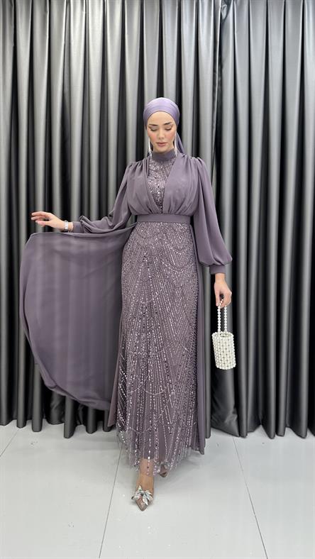 4630 T Abiye Elbise-Lila