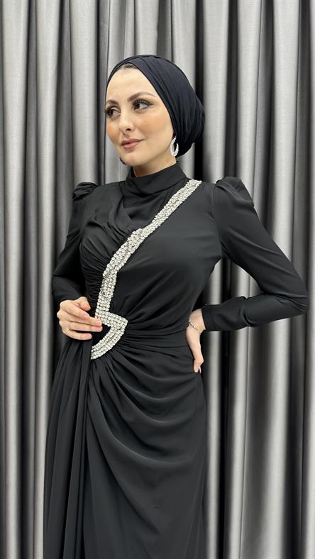 4637 H Abiye Elbise-Siyah