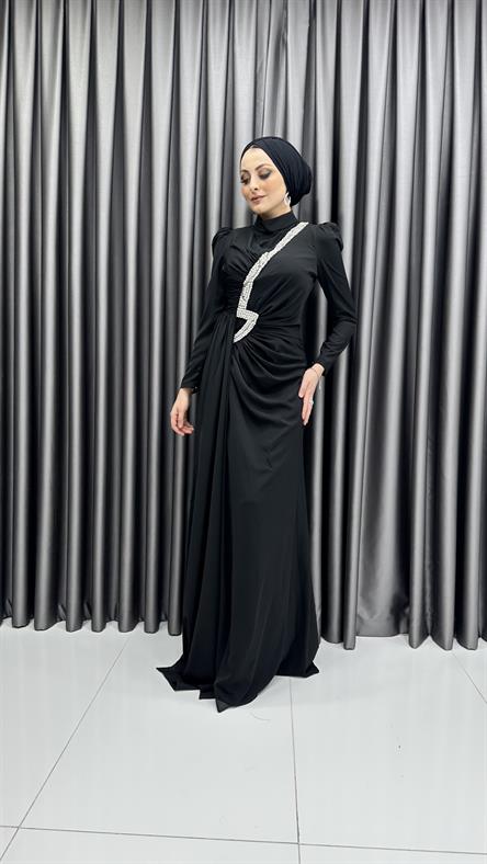 4637 H Abiye Elbise-Siyah