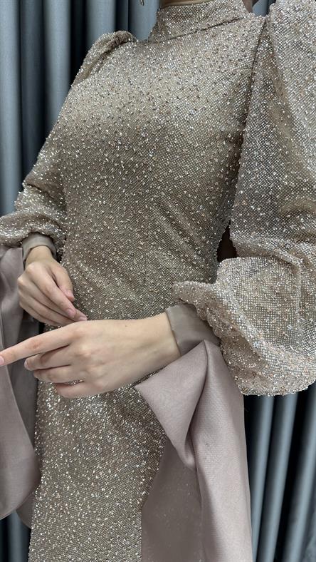 4645 H Abiye Elbise-Gold Rengi