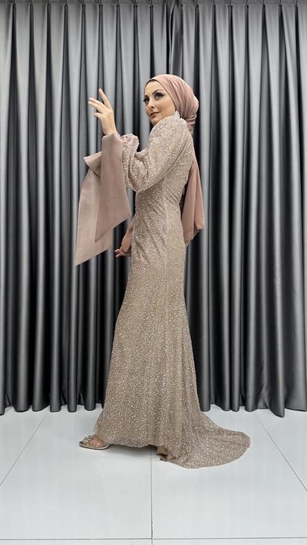 4645 H Abiye Elbise-Gold Rengi