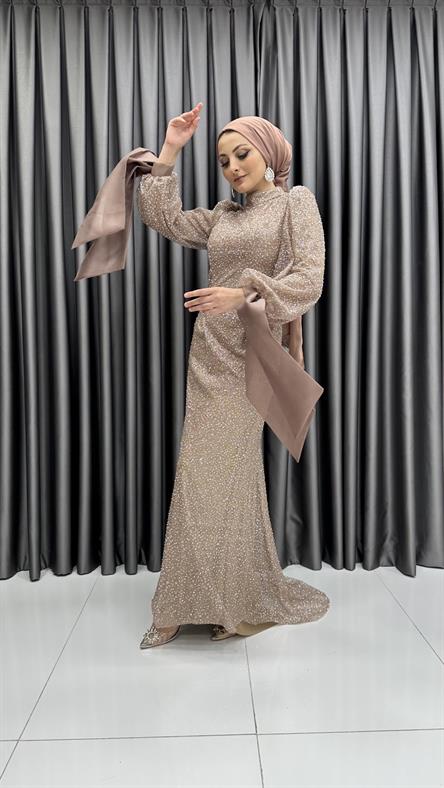 4645 H Abiye Elbise-Gold Rengi