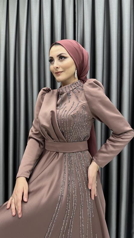 4669 H Abiye Elbise-Marsala