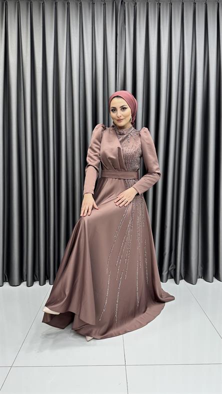4669 H Abiye Elbise-Marsala