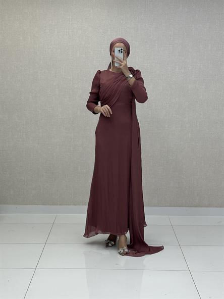 4672 T Abiye Elbise-Gül Rengi